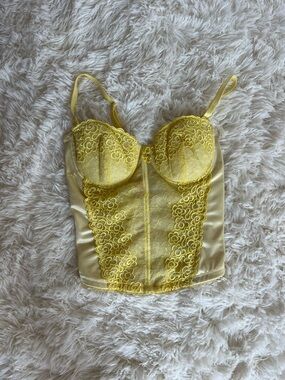 Yellow Lace Bustier Top